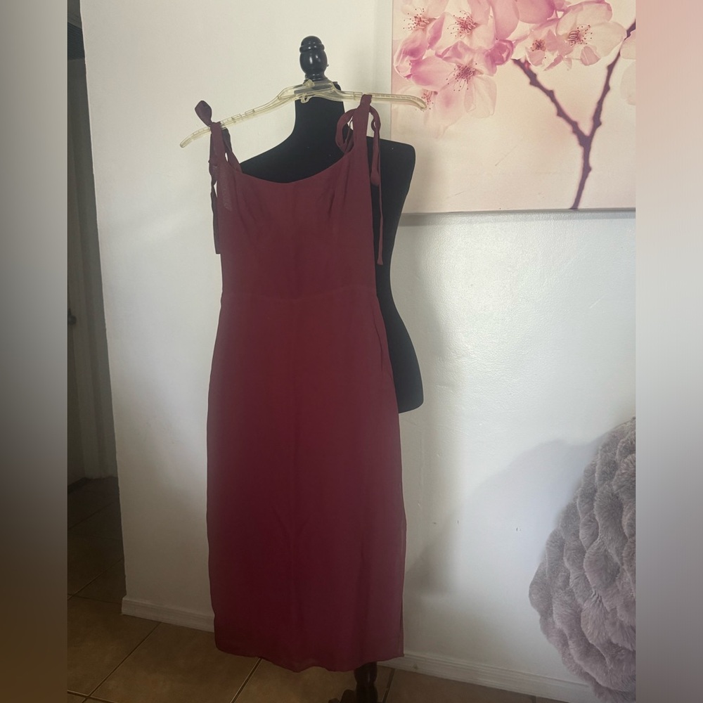 Reformation Besse Midi Dress Tie Sleeve